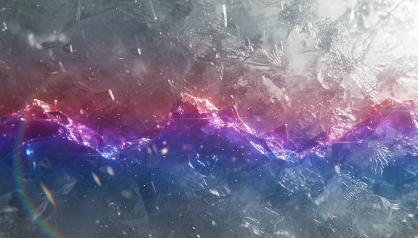 A stunning close-up of a vibrant energy spectrum blending vivid purples into blues and reds, symbolizing spiritual harmony.