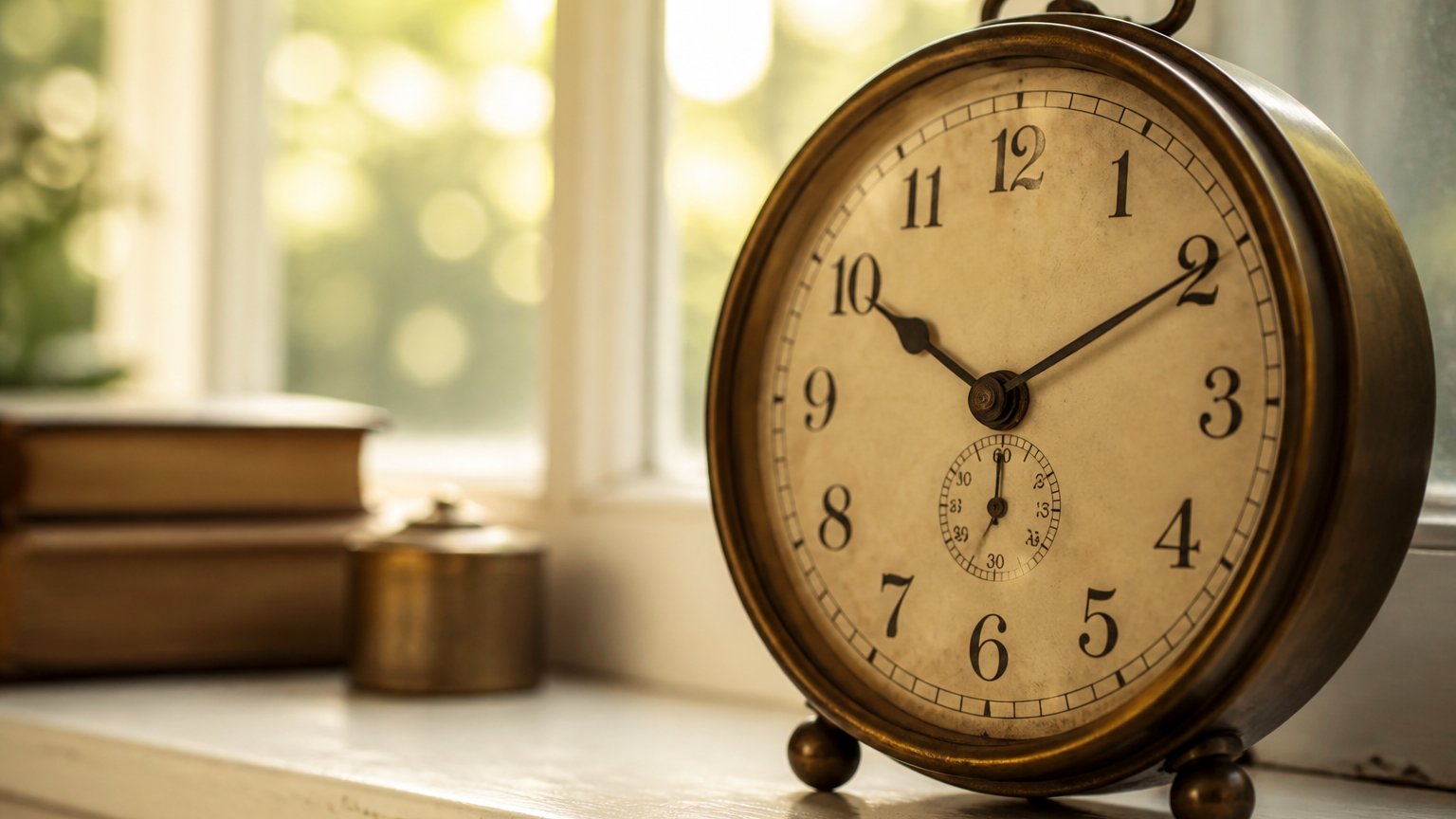 A vintage clock face in soft light, evoking how people notice repeating times as angel number signs