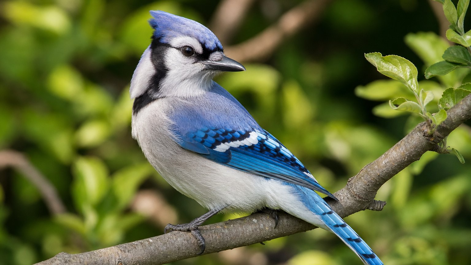 A blue jay calling on a branch, symbolizing the blue jay spiritual meaning of clear communication