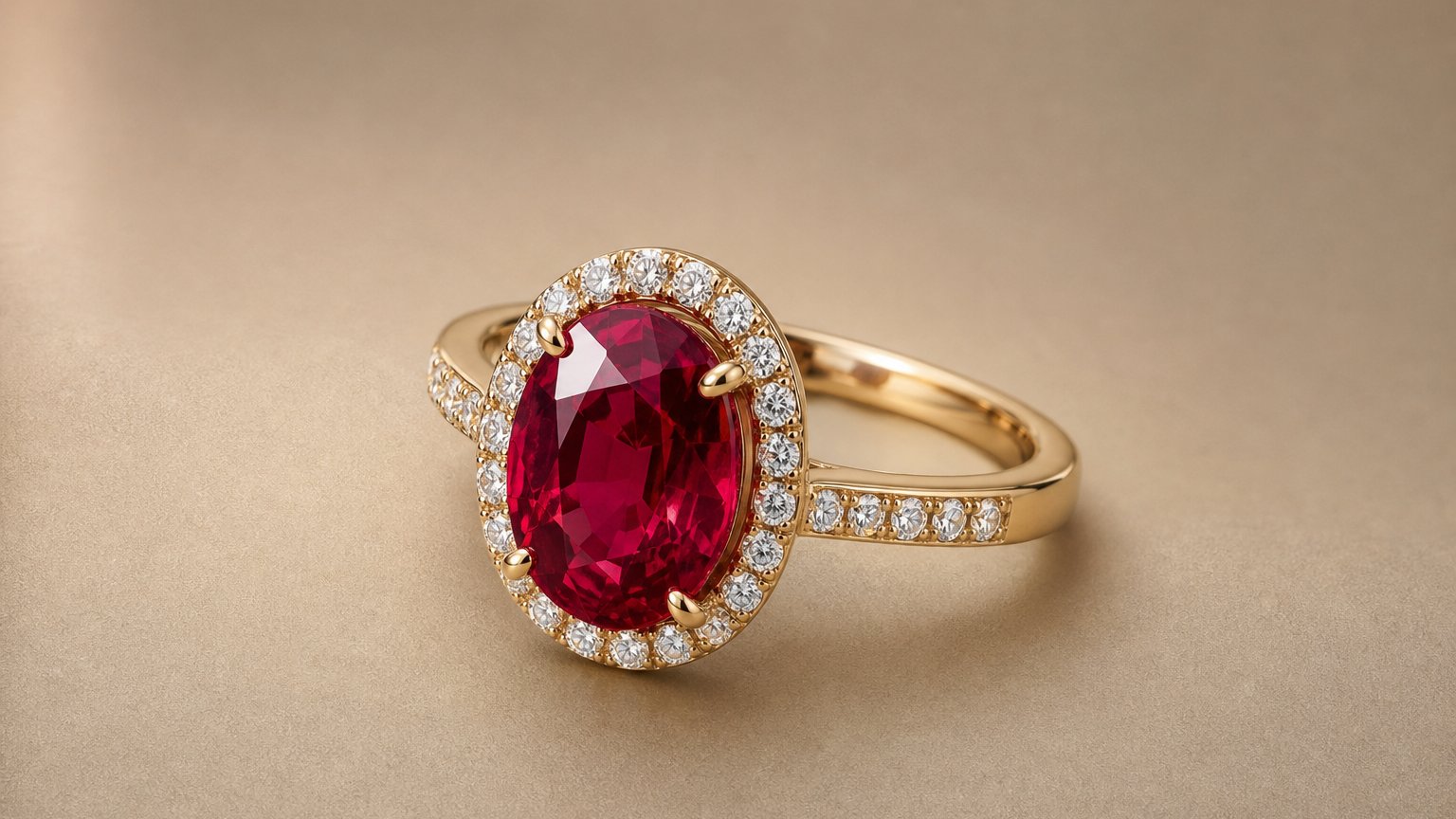 A ruby ring, the July birthstone worn as jewelry