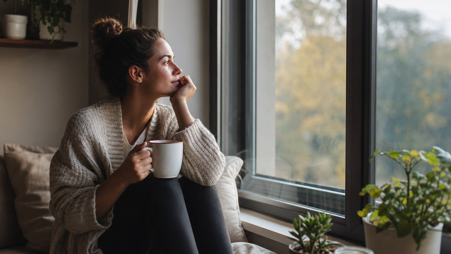 A person reflecting calmly alone, showing the self-worth that matters most in any twin flame journey